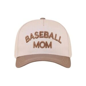 Zenana Baseball Mom Ash Mocha Embroidered Print Hat New Adjustable Neutral Cap
